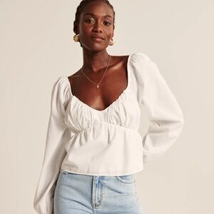 Abercrombie & Fitch // Babydoll Poplin Blouse